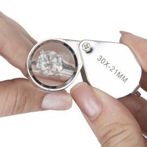 30x 21mm Glass Magnifying Loupe Jeweler's Eye Magnifier for Jewelry, Coin, Stamp